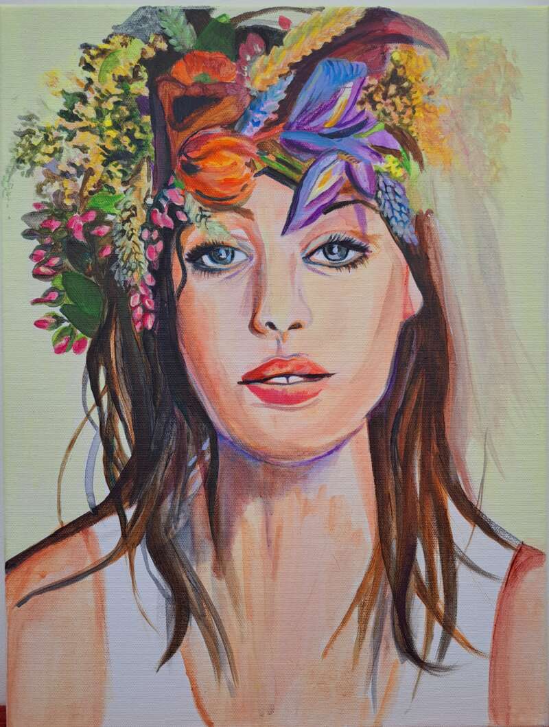 Girl with Flowers in Her Hair