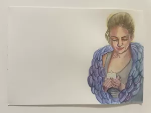 Child cradling candle Digital Print A3